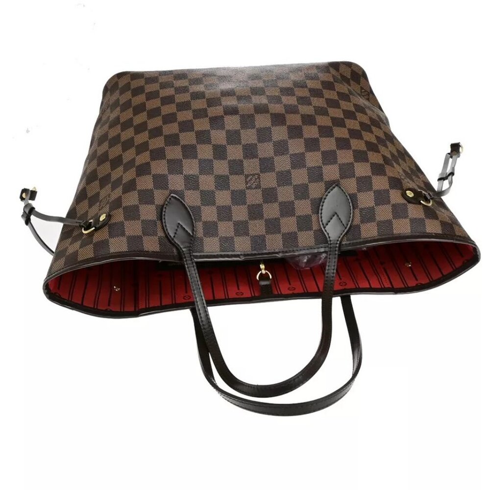 LOUIS VUITTON Neverfull MM Shoulder Tote Bag Damier Leather - Picture 5 of 16